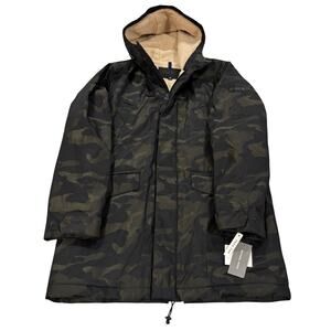 *R44 MICHAEL KORS Men's Camo Hooded Parka Faux Shearling Lining Medium